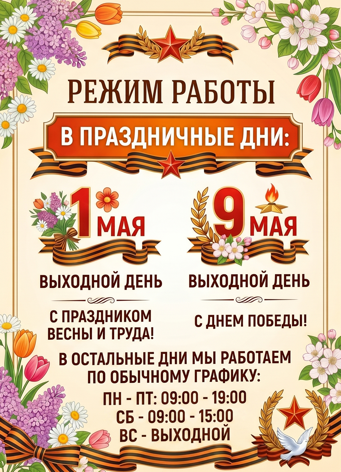 Режим работы в праздничные дни